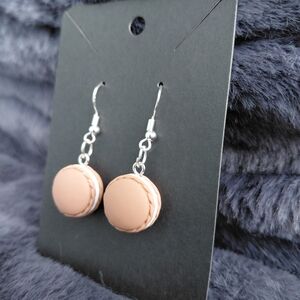 Handmade Brown Macaron Earrings